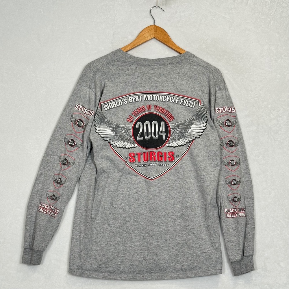 Delta Gray Sturgis Black Hills Rally 2004 Long Sleeve Shirt Medium